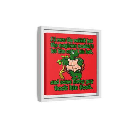 turtle race - framed canvas art (red)