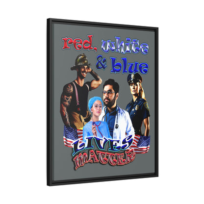 rw&b lives matter - framed canvas art (dark grey)