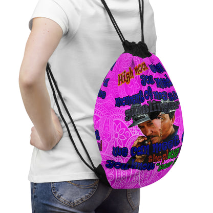 high noon - Drawstring Bag (pink swirl)
