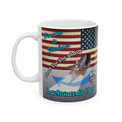 shoot for the stars - White Mug (brushed nickel)