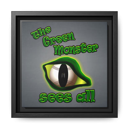 green monster - framed canvas art (grey-light grey)