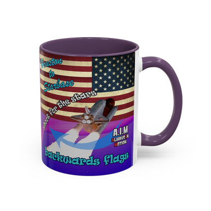 shoot for the stars - Accent Mug (purple-pink wave)
