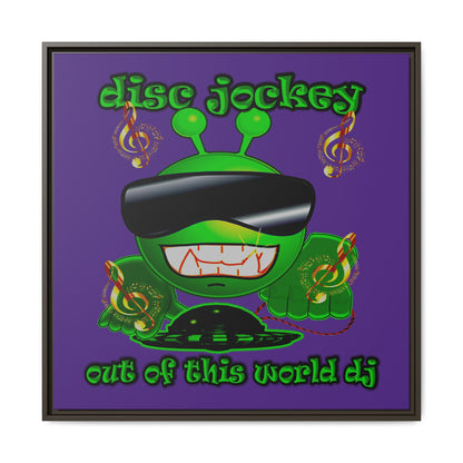 disc jockey - framed canvas art (purple)