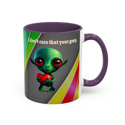 I don't care that your grey - Accent Mug (rainbow split)