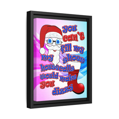 santa's shoes - framed canvas art (light blue-pink wave)