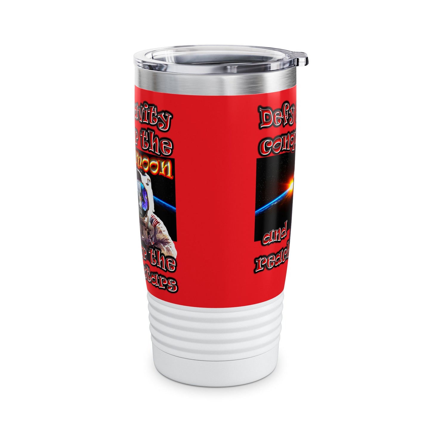 defy conquer reach - Ringneck Tumbler, 20oz (red)