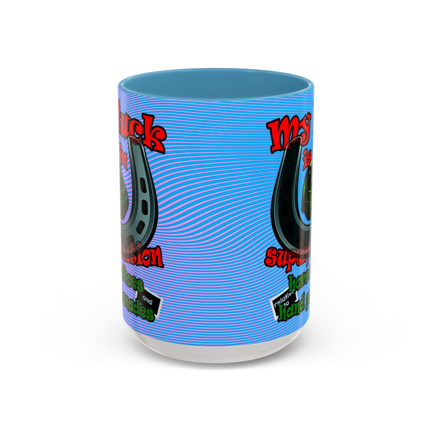 my luck - Accent Mug (light blue-purple wave)