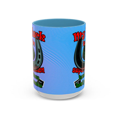 my luck - Accent Mug (light blue-purple wave)