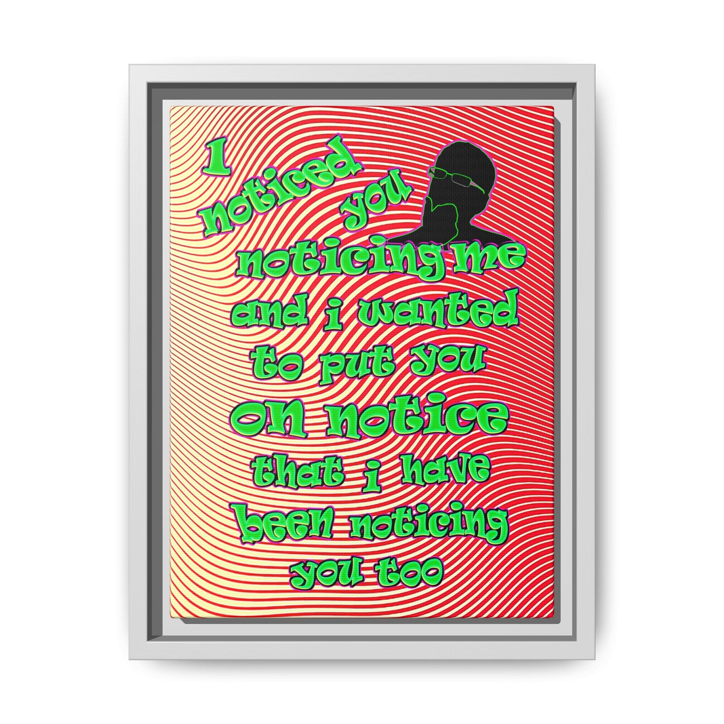noticed you noticing - framed canvas art (yellow-orange wave)