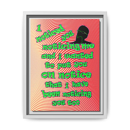 noticed you noticing - framed canvas art (yellow-orange wave)