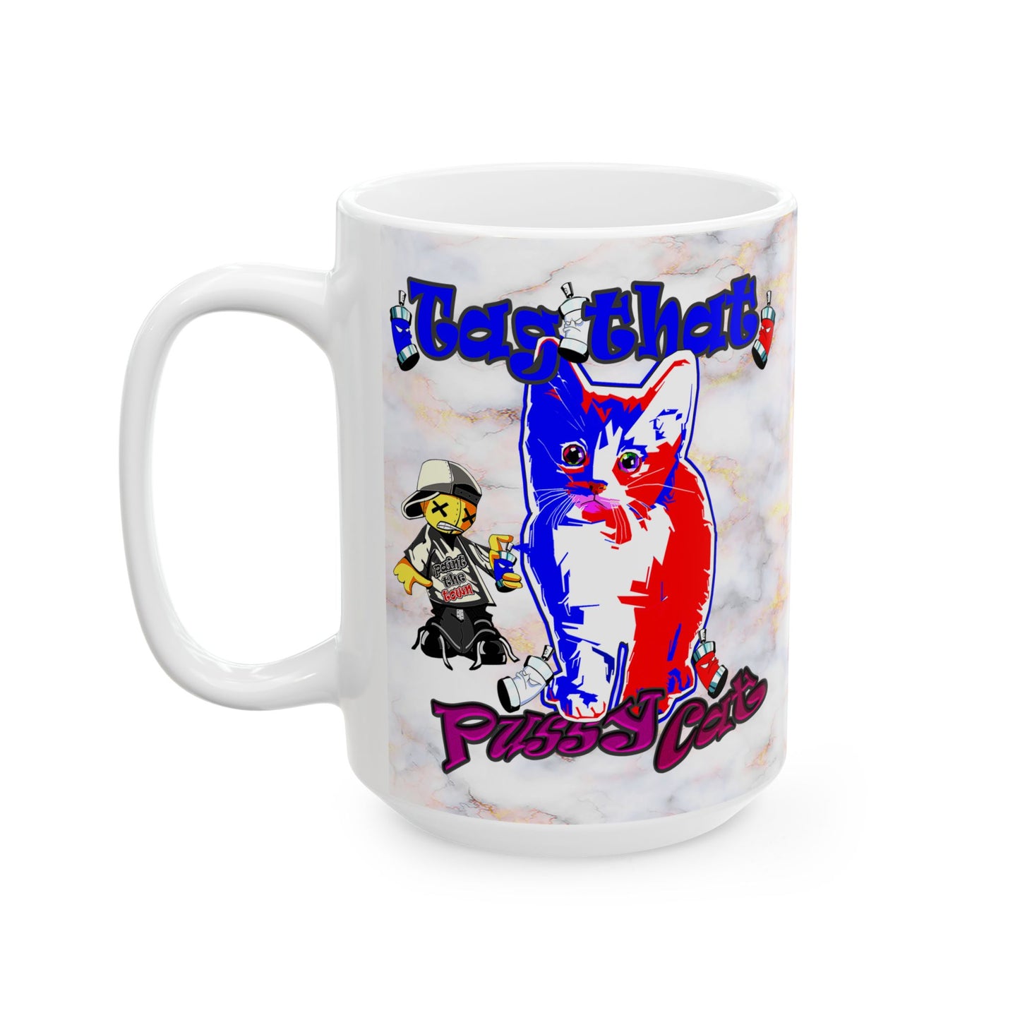 tag that - White Mug (white marble)