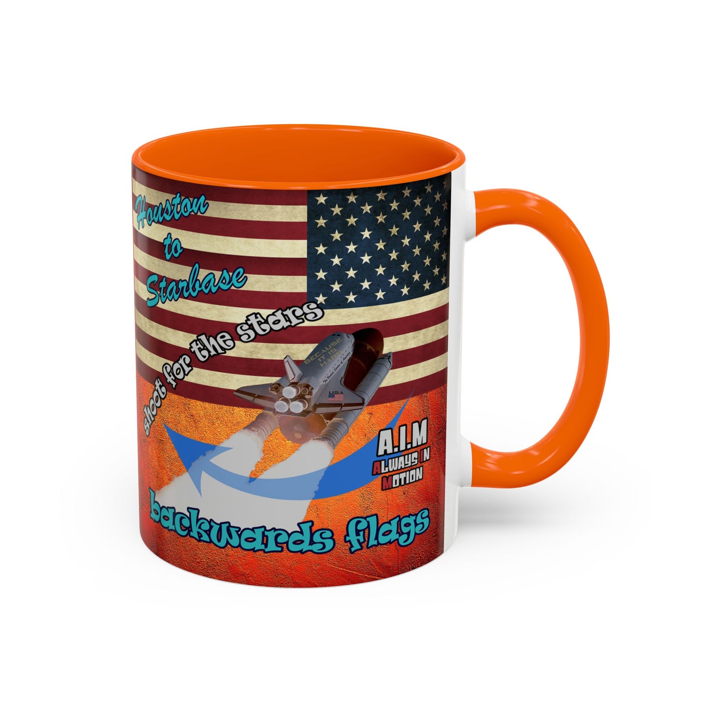 shoot for the stars - Accent Mug (burnt orange)
