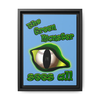 green monster - framed canvas art (light blue)