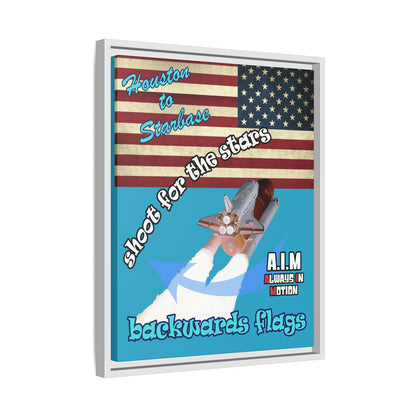 shoot for the stars - framed canvas art (turquoise)