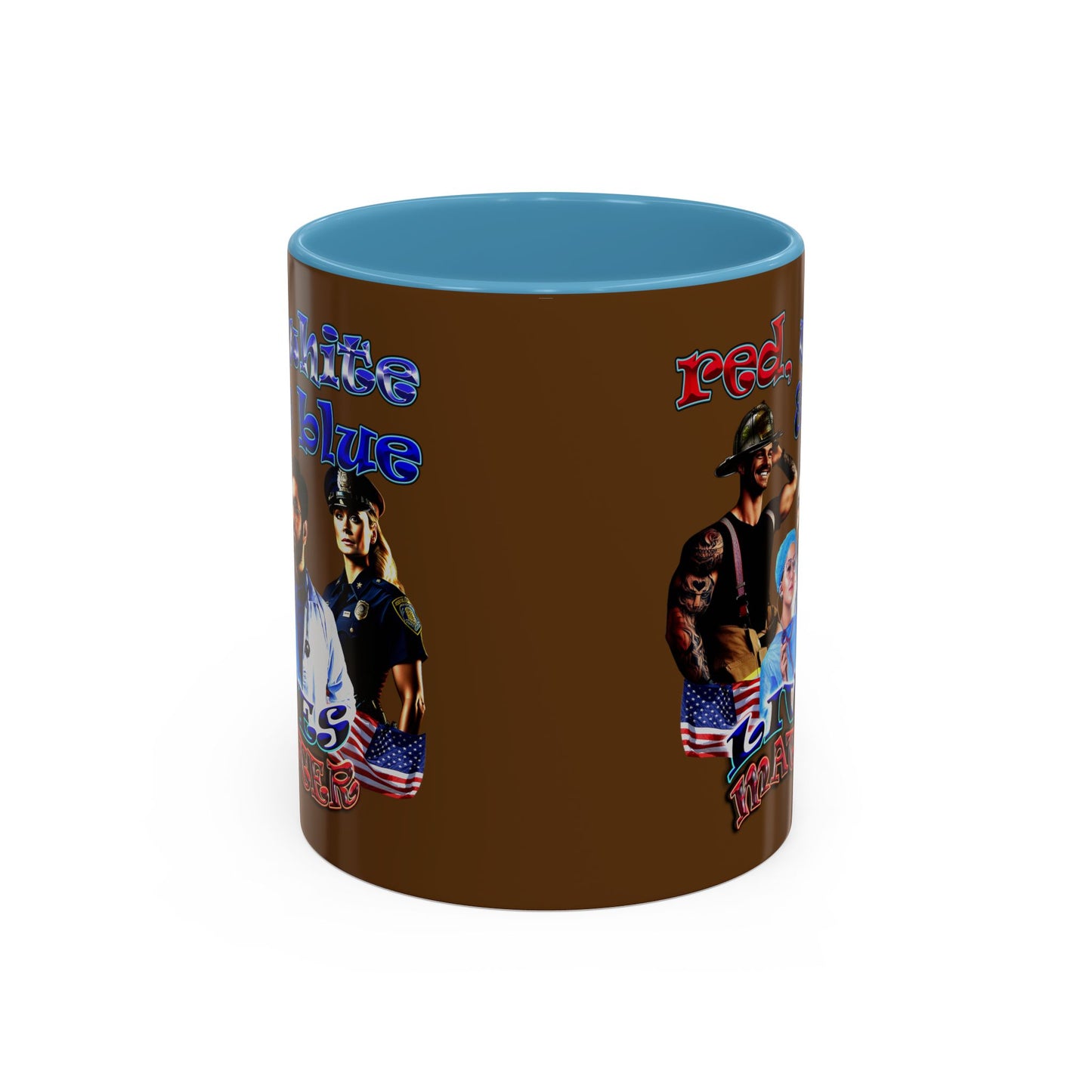 rw&b lives matter - Accent Mug (brown)