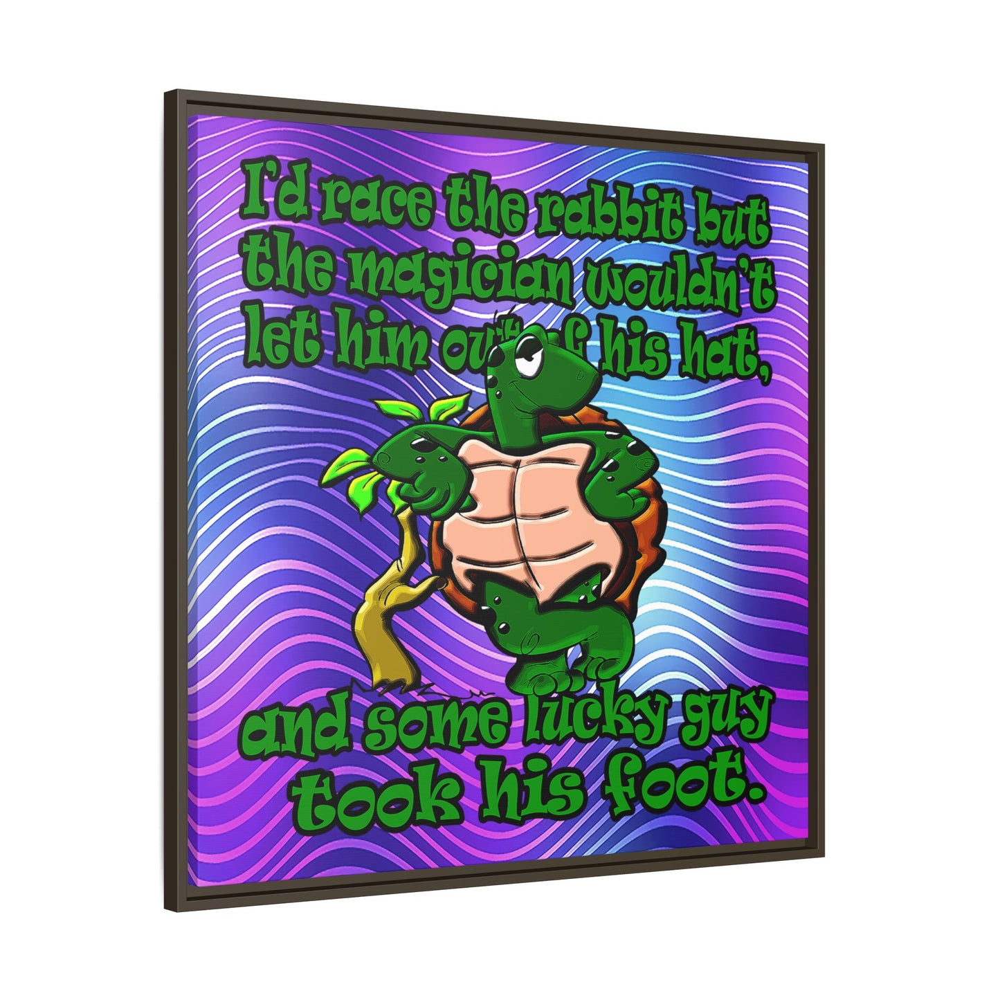 turtle race - framed canvas art (purple wave)