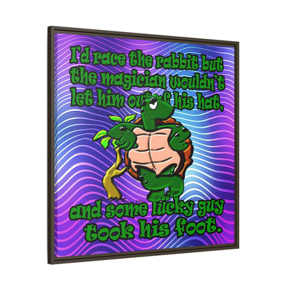 turtle race - framed canvas art (purple wave)