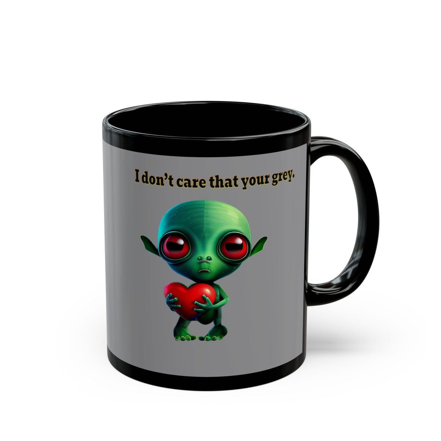 I don't care that your grey - Black Mug (grey)
