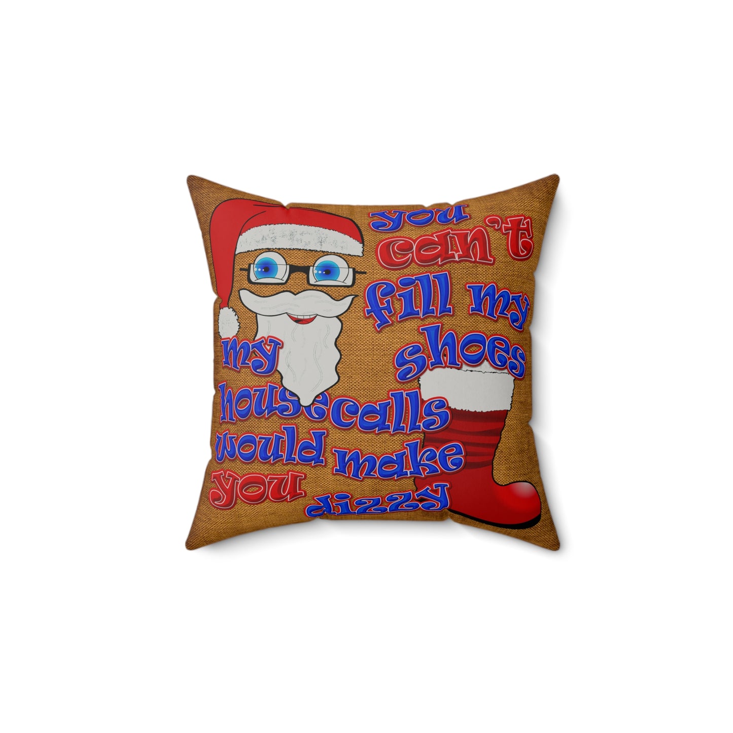santa's shoes - Faux Suede Square Pillow - (dichromatic brown papyrus)