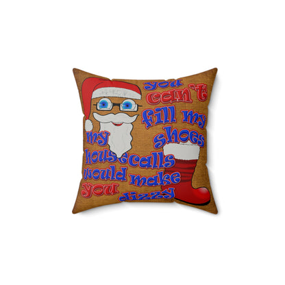 santa's shoes - Faux Suede Square Pillow - (dichromatic brown papyrus)