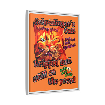 schrodinger's cat - framed canvas art (crusta)