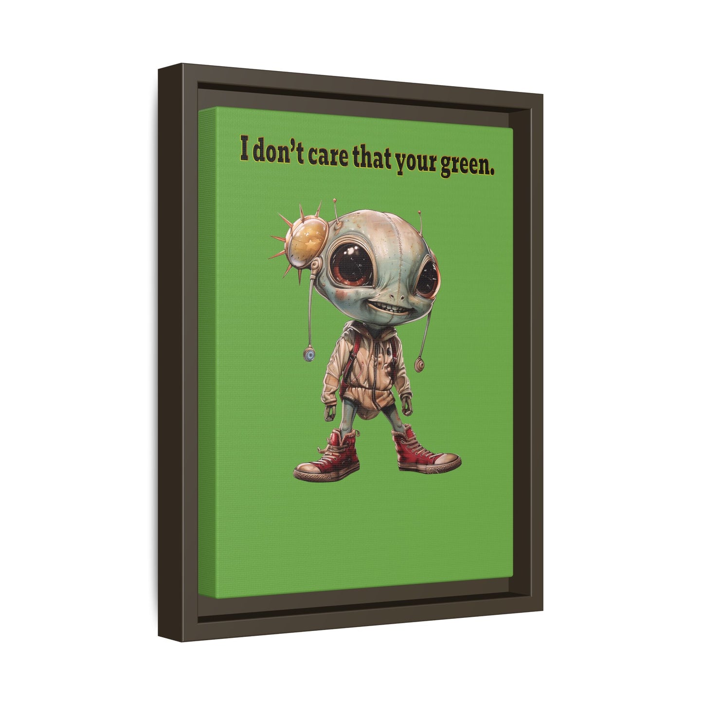 I don't care that your green - framed canvas art (green)