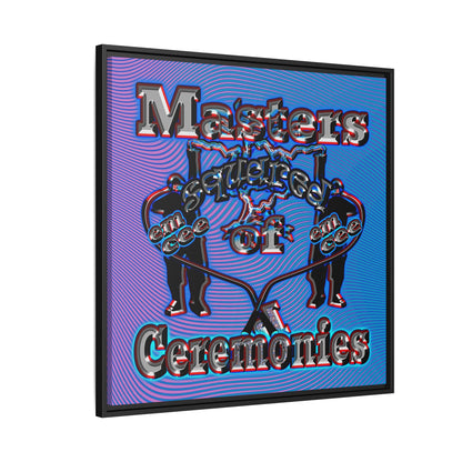em cee squared - framed canvas art (light blue-purple wave)
