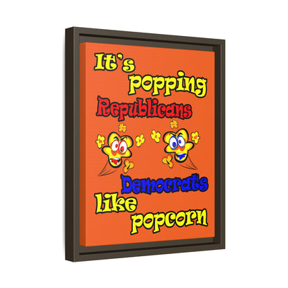 popping like popcorn - framed canvas art (orange)