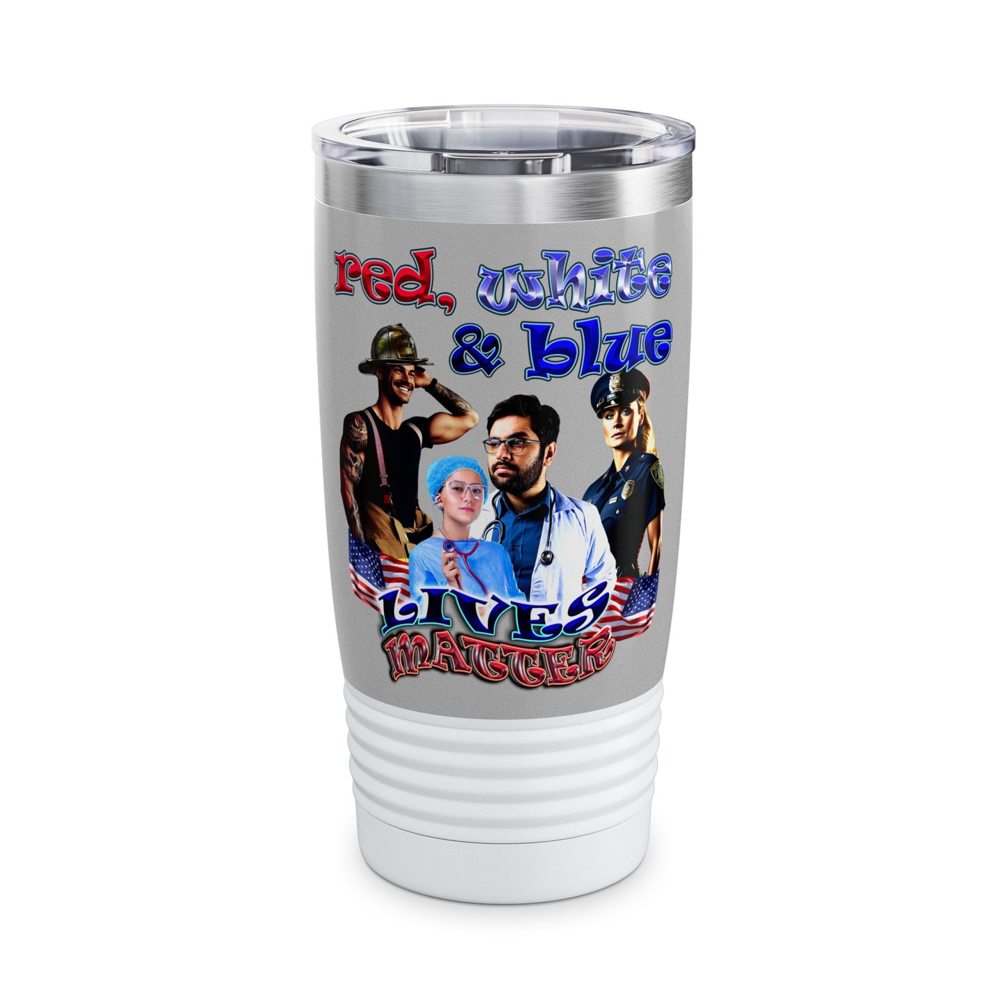 rw&b lives matter - Ringneck Tumbler, 20oz (light grey)