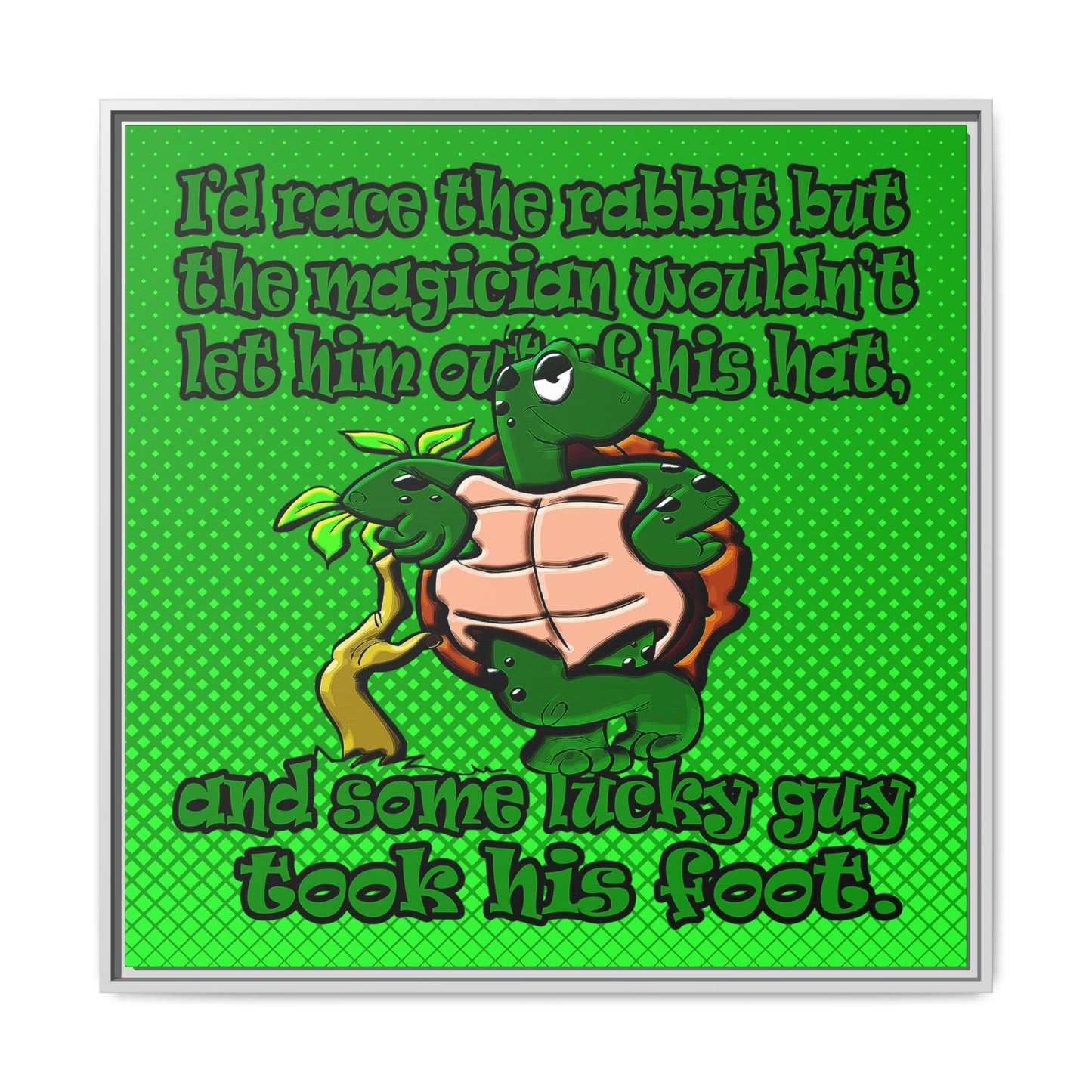 turtle race - framed canvas art (logo green)
