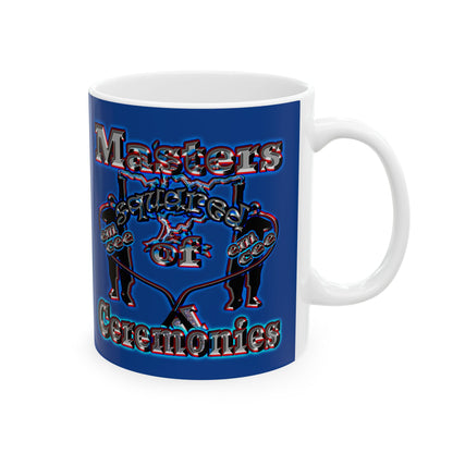em cee squared - White Mug (dark blue)