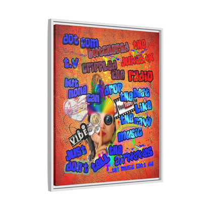 drop the beat - framed canvas art (burnt orange)