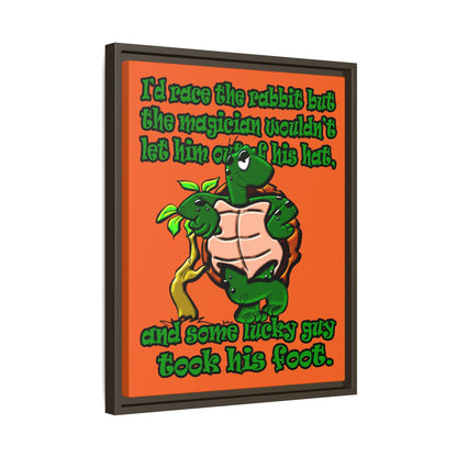 turtle race - framed canvas art (orange)