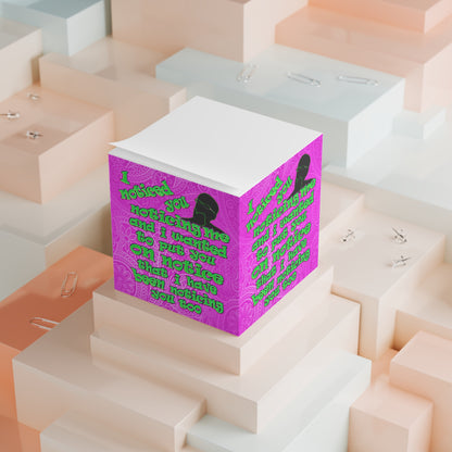 noticed you noticing - note cube (pink swirl)