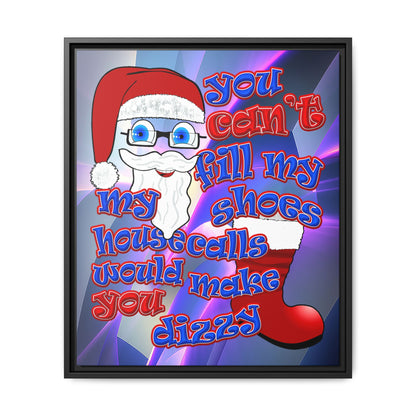santa's shoes - framed canvas art (grey-pink wave)