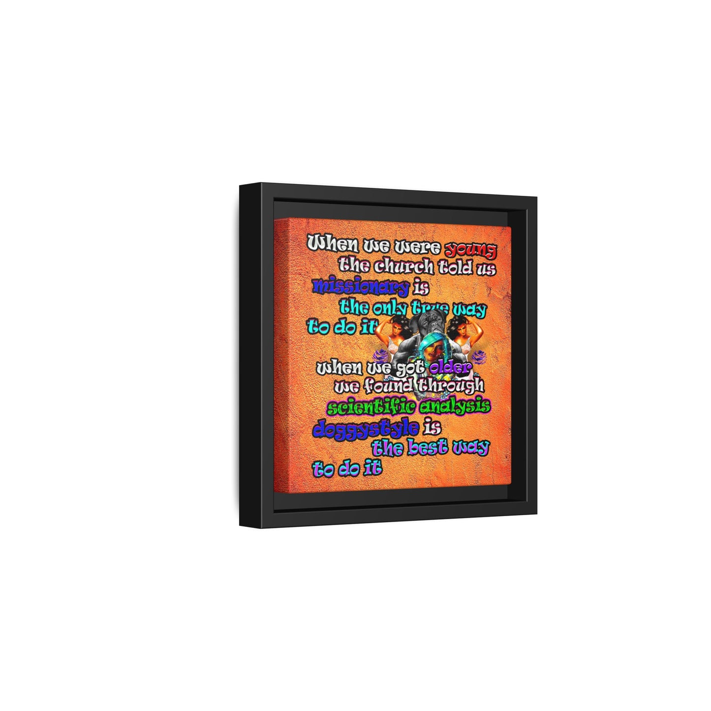 doggystyle - framed canvas art (burnt orange)