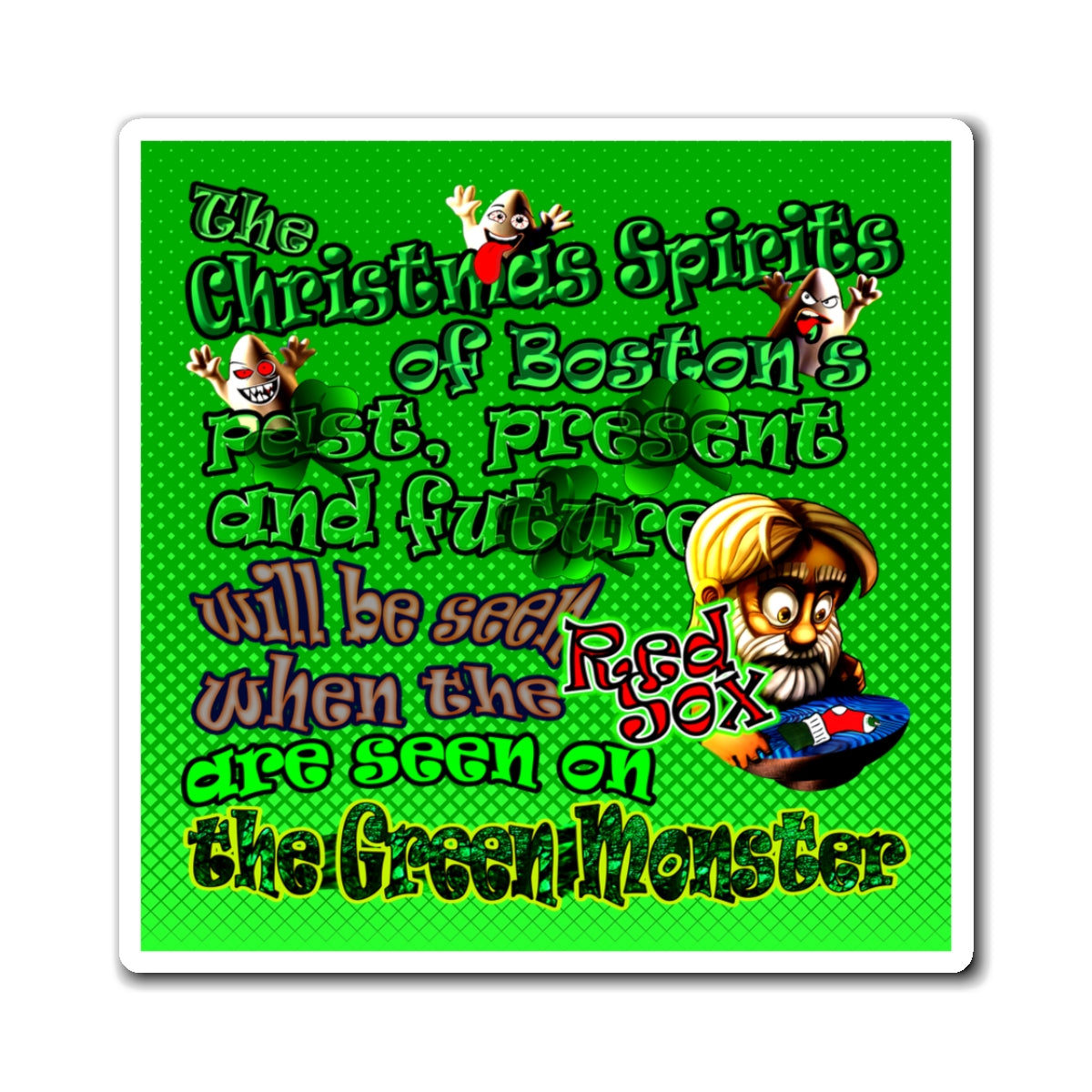 christmas spirits of boston - Magnets - (logo green)