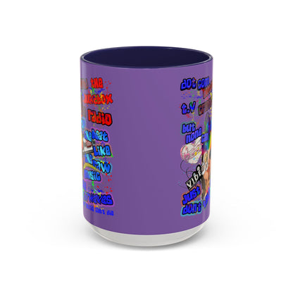 drop the beat - Accent Mug (light purple)