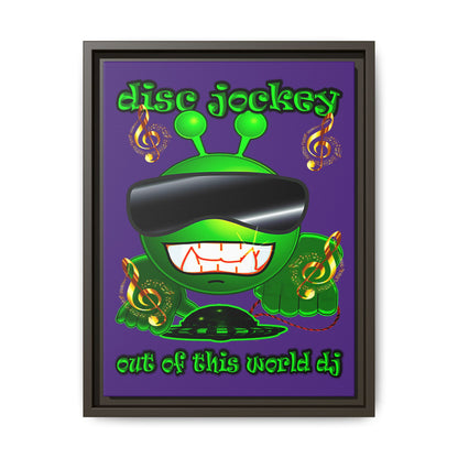 disc jockey - framed canvas art (purple)