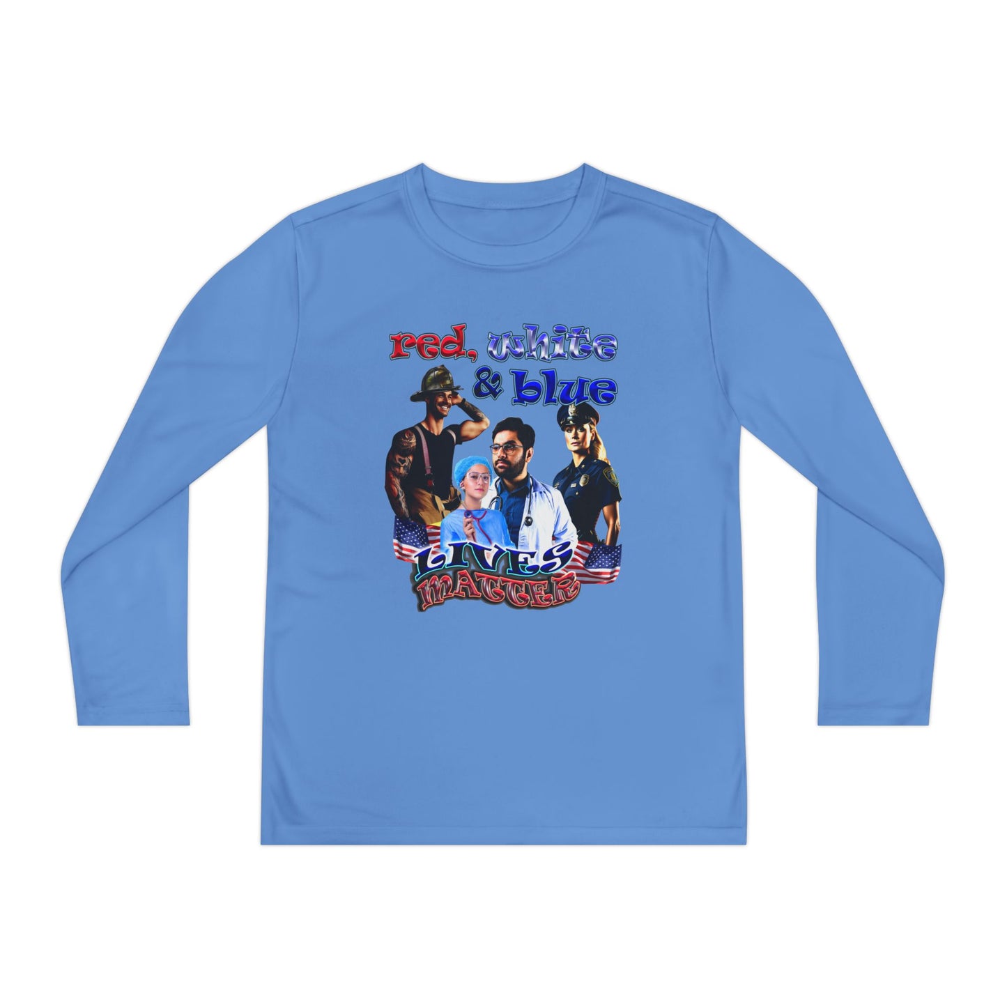 rw&b lives matter - Youth Long Sleeve Competitor Tee