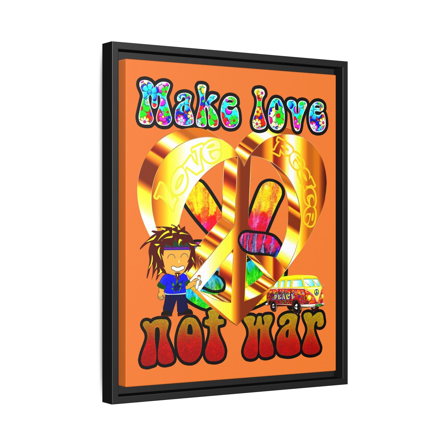 love peace - framed canvas art (crusta)