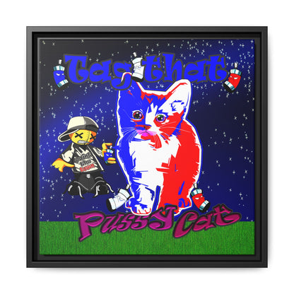 tag that - framed canvas art ('snoops' background)
