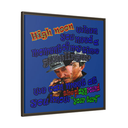 high noon - framed canvas art (dark blue)