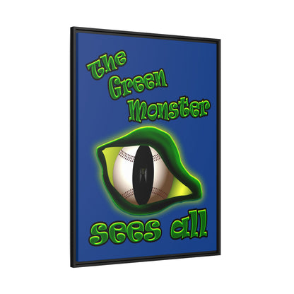 green monster - framed canvas art (dark blue)