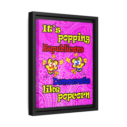 popping like popcorn - framed canvas art (pink swirl)