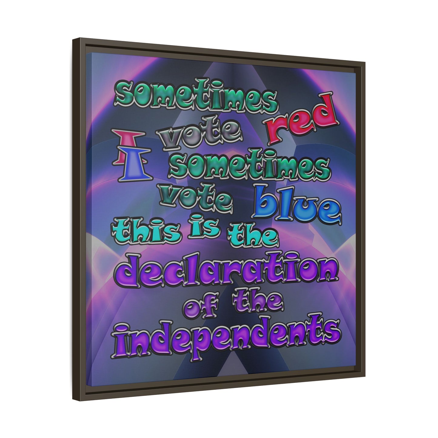 declaration of the independents - framed canvas art (grey-pink wave)