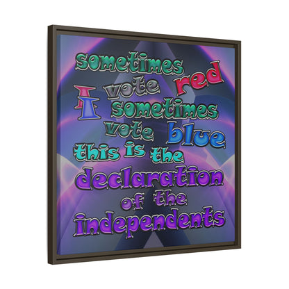declaration of the independents - framed canvas art (grey-pink wave)