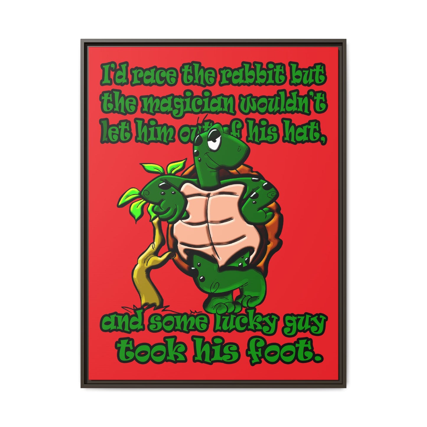 turtle race - framed canvas art (red)