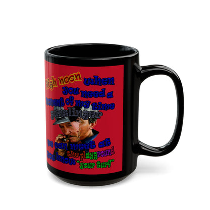 high noon - Black Mug (dark red)