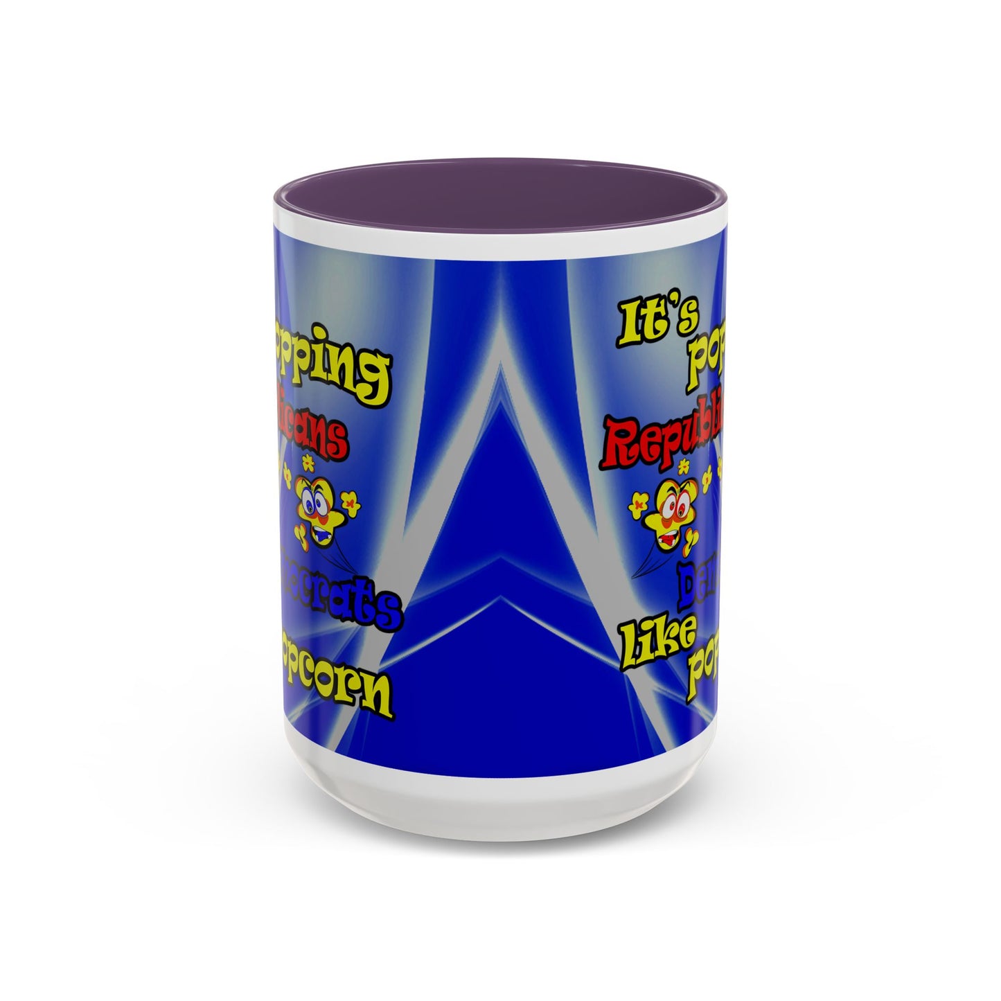 popping like popcorn - Accent Mug (blue-white wave)